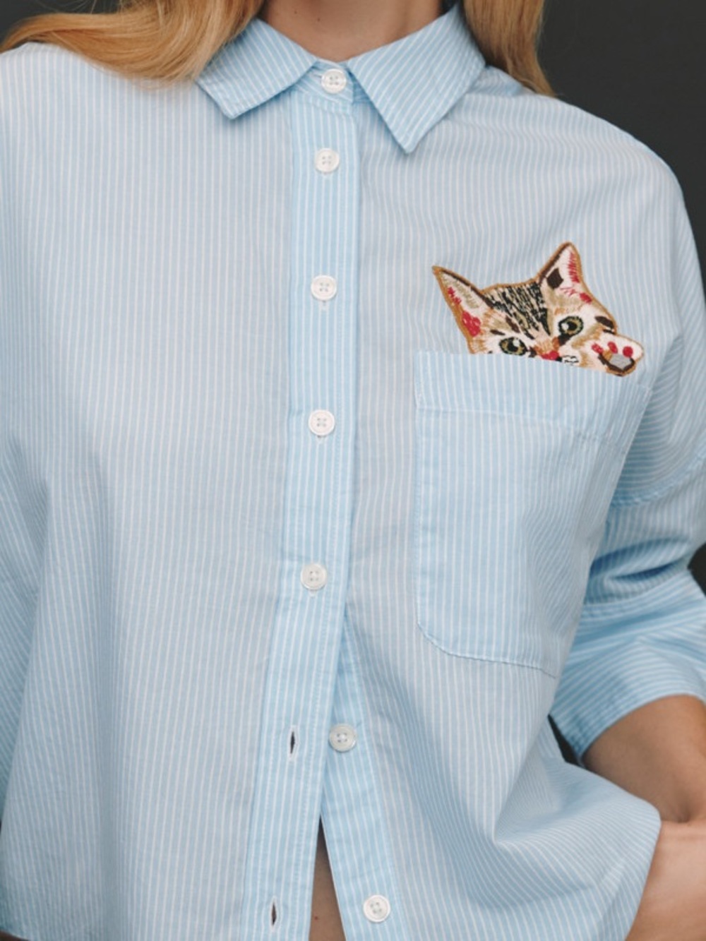 Maeve Cat boxy oxford shirt - Picture 3 of 5